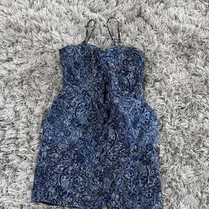 MM Couture Blue Floral Mini Dress